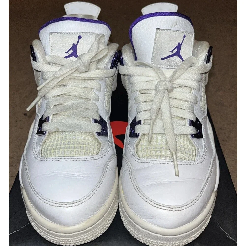 Size 6 - Nike Air Jordan 4 Retro GS Purple Metallic Men's Shoes